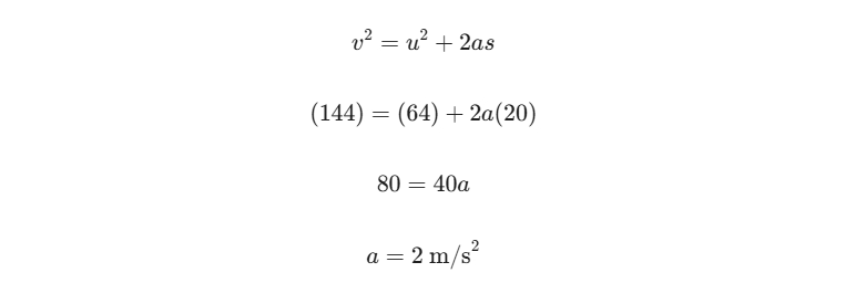 การใช้สูตรการเคลื่อนที่แนวตรงเพื่อหาความเร่ง