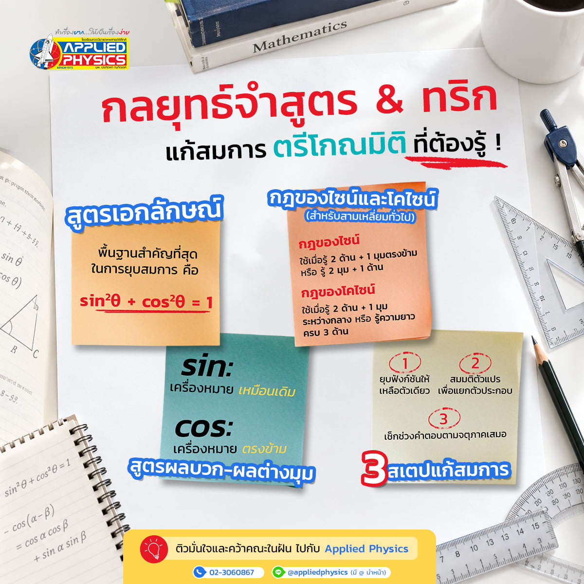 เปิดสูตรตรีโกณมิติแบบเข้าใจง่าย เซฟเก็บไว้เลย !